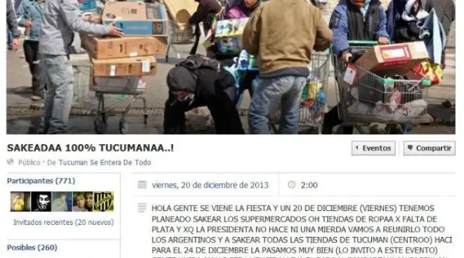 Organizan un Saqueo por Facebook
