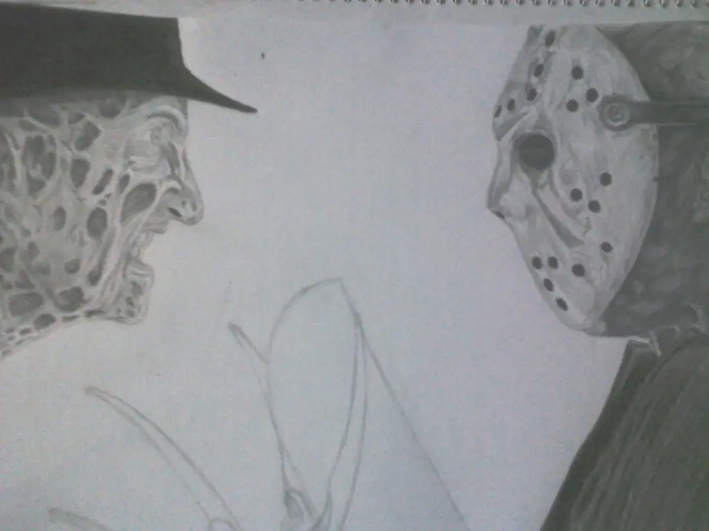 Freddy vs Jason - Dibujo a Lápiz