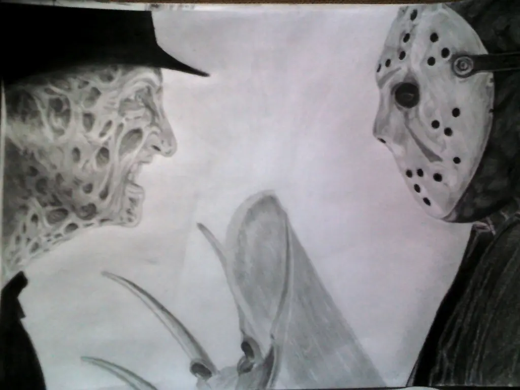 Freddy vs Jason - Dibujo a Lápiz