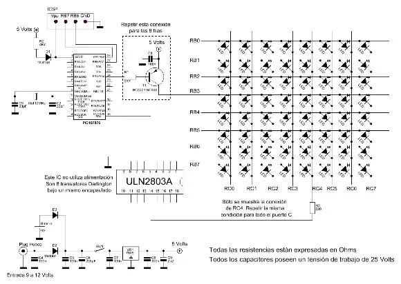 Matriz de LED 8X8, Primera entrega