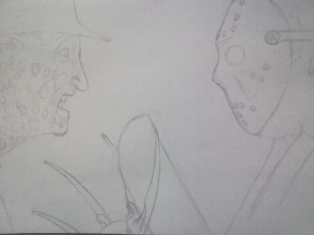 Freddy vs Jason - Dibujo a Lápiz