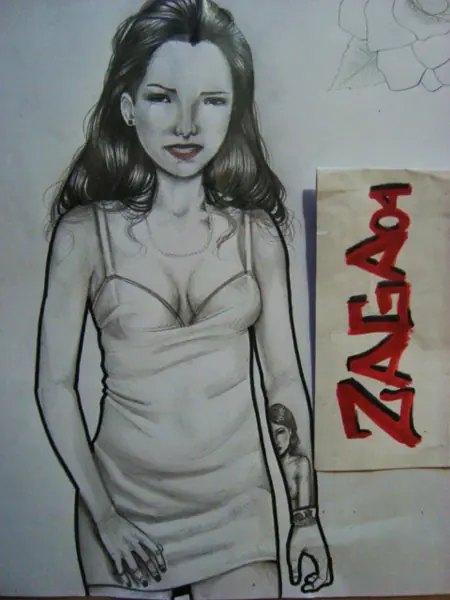 dibujo tipo comic niña tatuada!!! (propio)