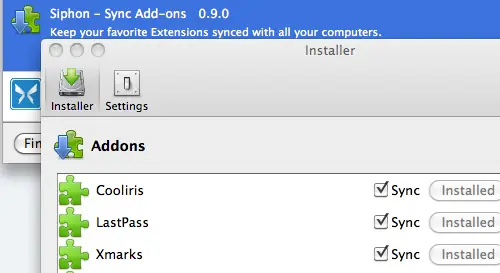 Sincroniza las extensiones de Firefox con Siphon
