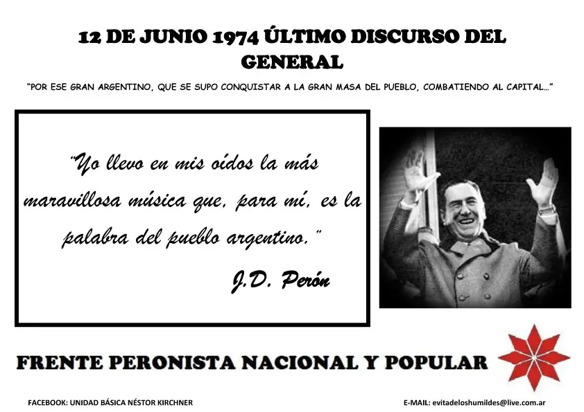 12 de junio de 1974 último discurso de peron