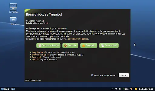 Distribucion Tuquito de Linux.