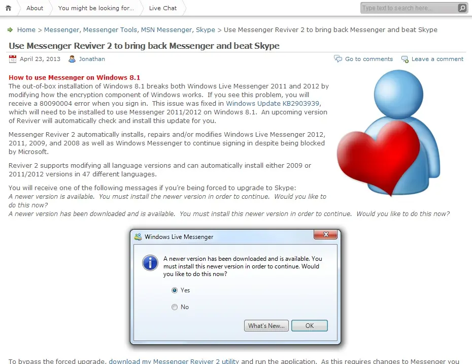 Hacé funcionar tu MSN de nuevo!