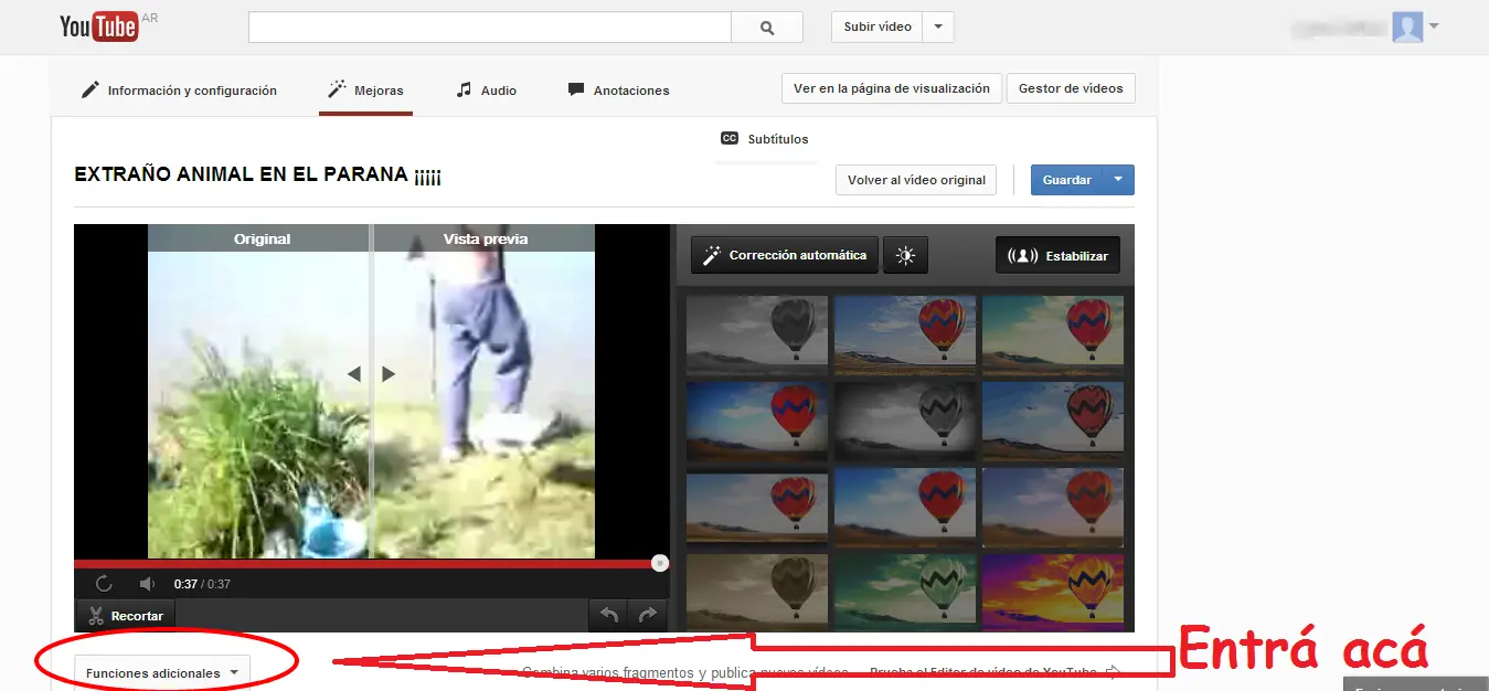 Youtube:deteccion y difuminado automatico de rostros