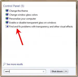 Como restablecer el Aero en windows 7