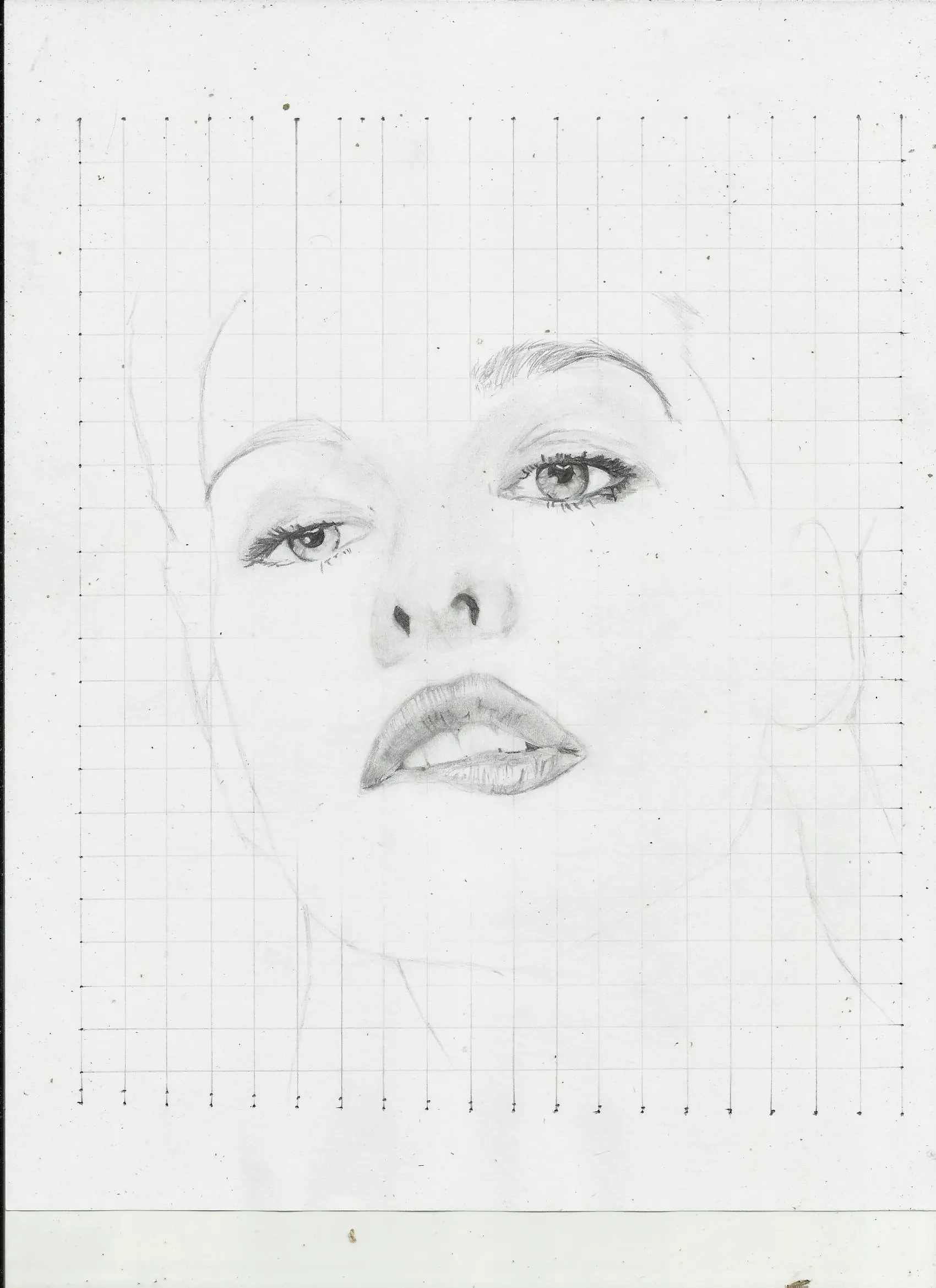 Dibujo en proceso Milla Jovovich, (Parte I)