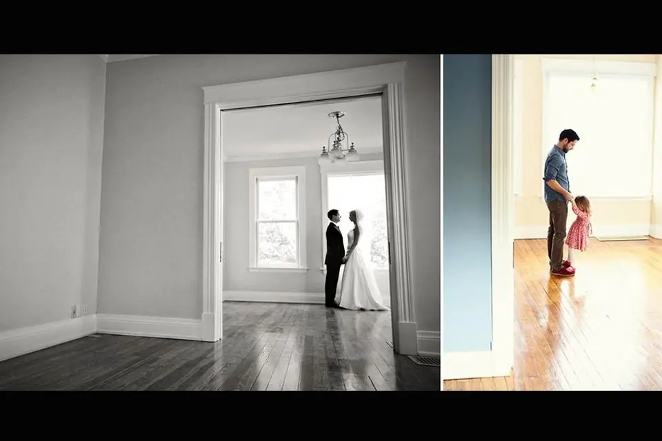 Recreó con su hija las fotos de su boda