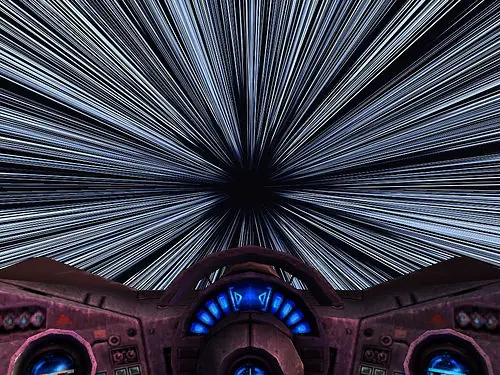 No hay estrellas en los saltos al hiperespacio de Star Wars