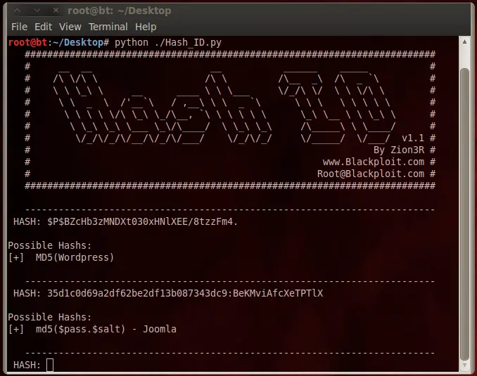 [Hash Identifier] Identifica la Encriptación de tu Hash