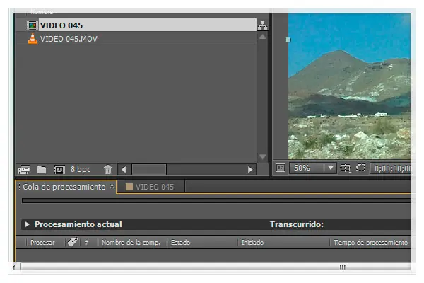 Color y cola de procesamiento en After Effects para video