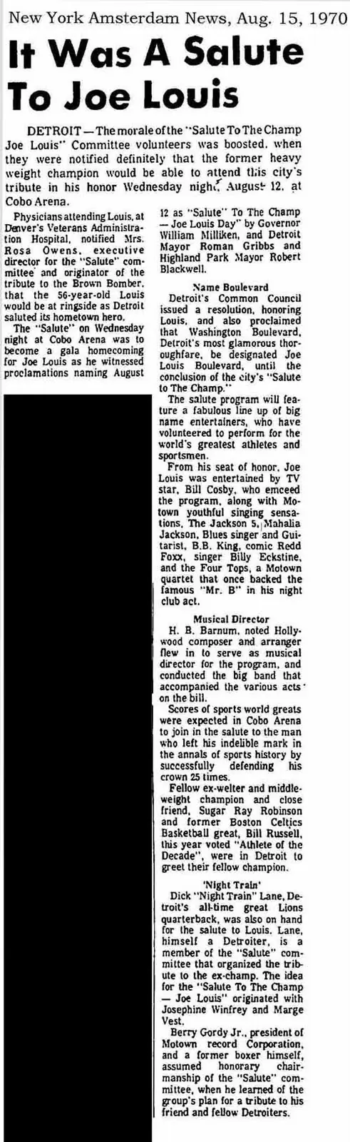 Cuando los Jackson 5 cantaron para el boxeador Joe Louis