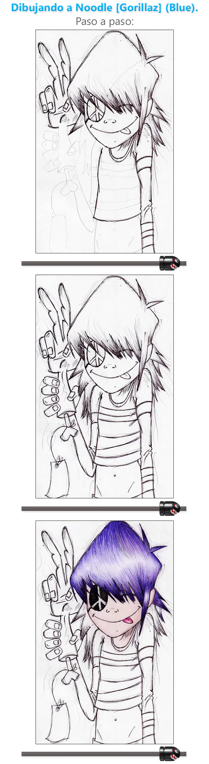 Dibujando a Noodle (Blue).