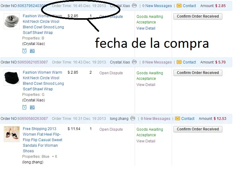 Compras en Aliexpress en Diciembre
