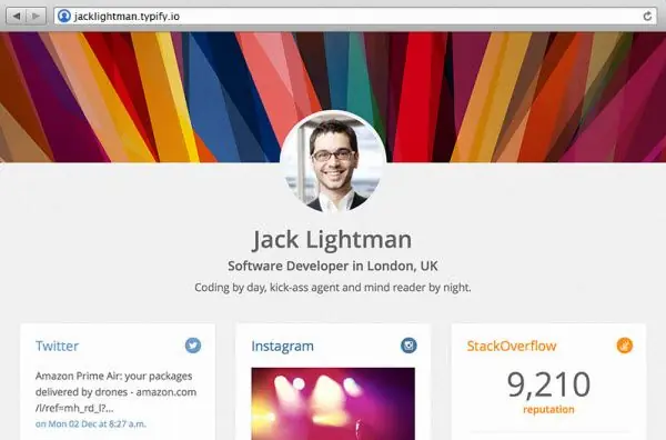 Typify, Crear un espacio personal con tus redes sociales