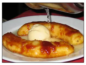 Banana flambeada.