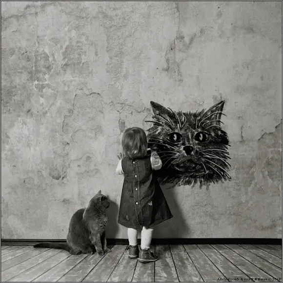 "La niña y el gato." fotógrafo Andy Prokh