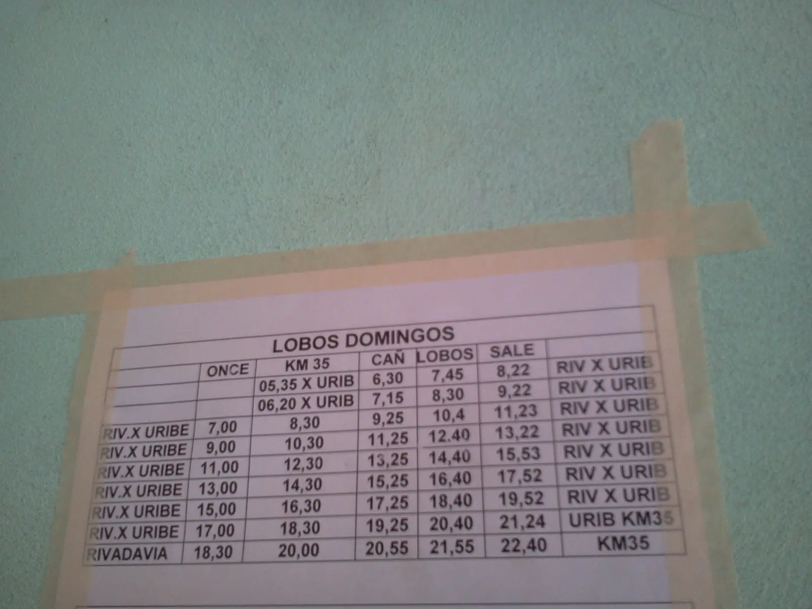 Horarios