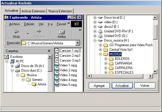 configurar central rockola vista
