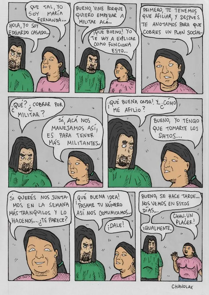 " Casado con la militancia  " Comic Chavolax