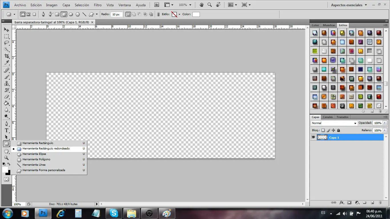 Photoshop | Como hacer una barra separadora | Propio