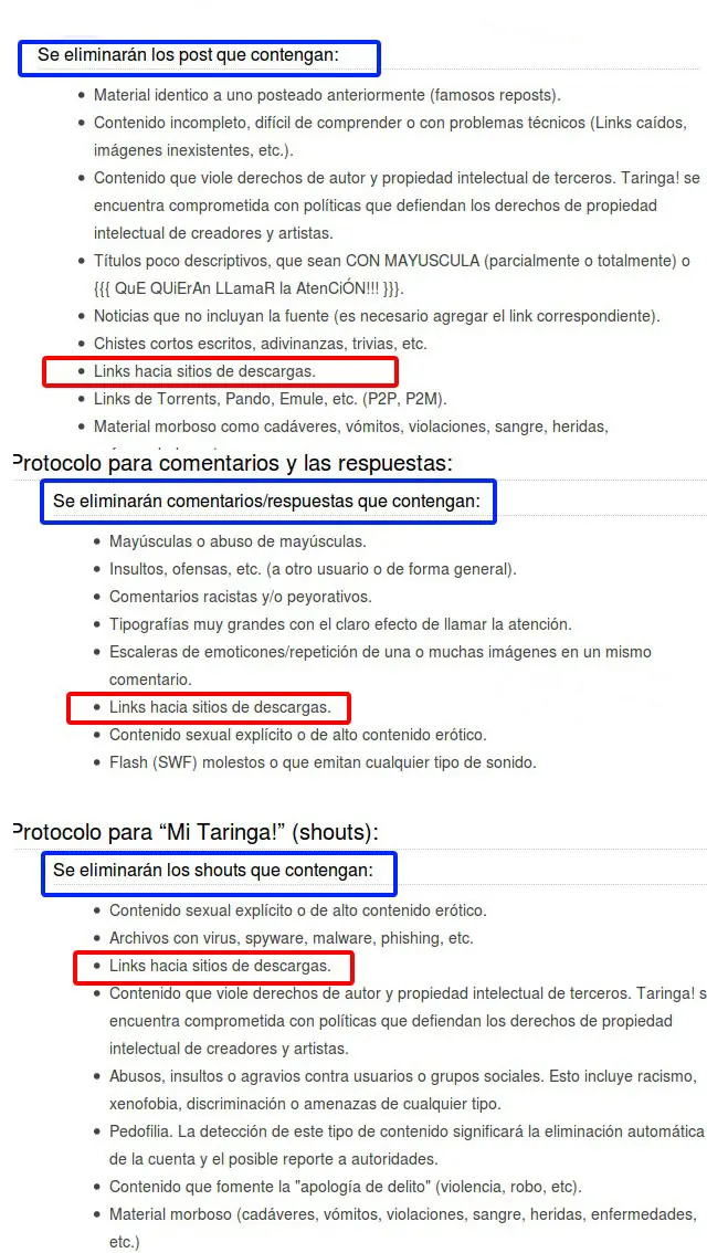 Posible solución a las descargas de Taringa ?