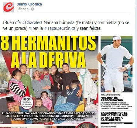 Diario crónica ¿Quién mas puede ser? (Facebook)