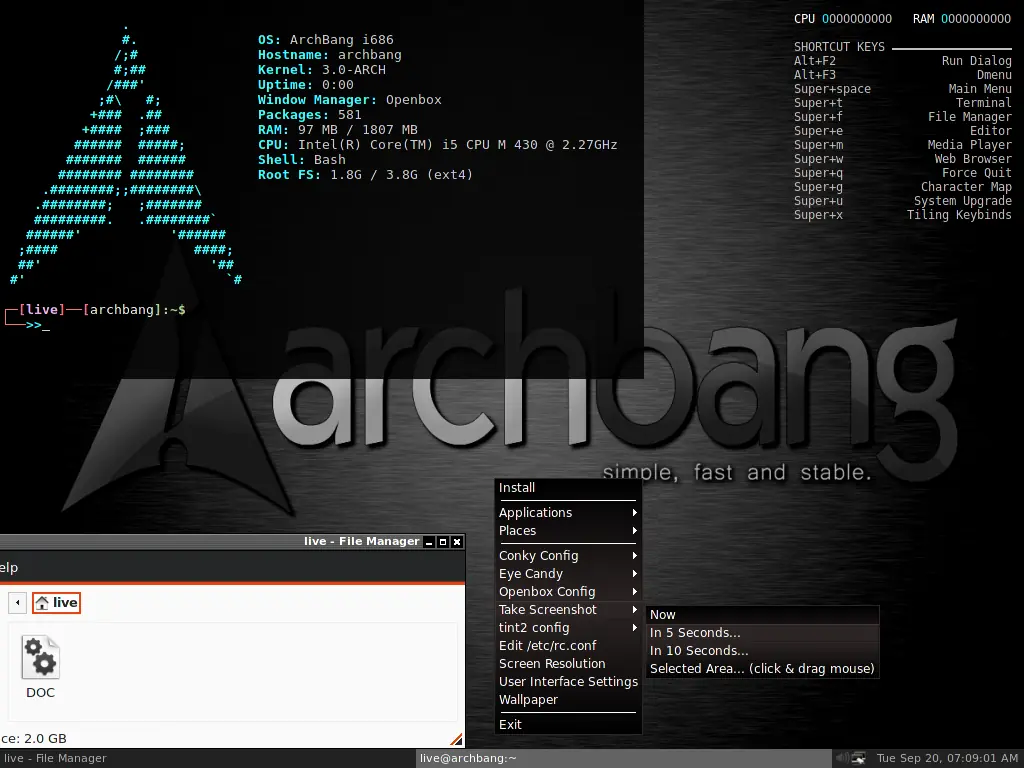 ArchBang: LiveCD de ArchLinux con OpenBox
