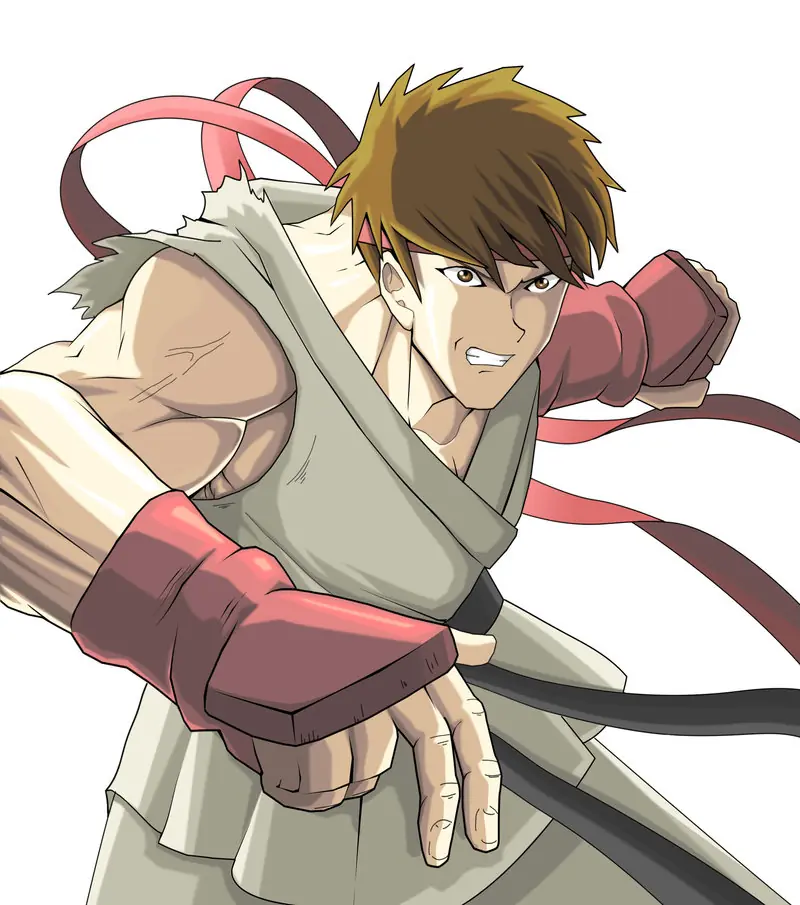 Dibujo Ryu de (street fighter, en photoshop)