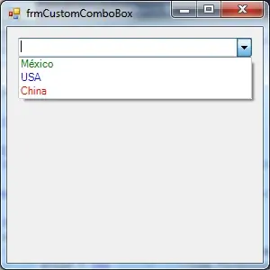 Establecer colores a los elementos de un ComboBox con C#