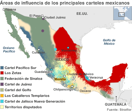 El mapa del narcotráfico en México