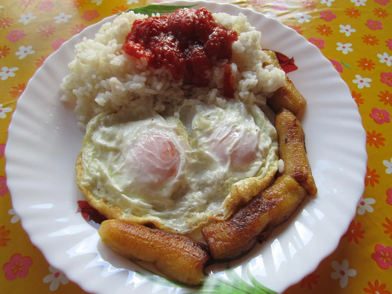 Arroz a la cubana...