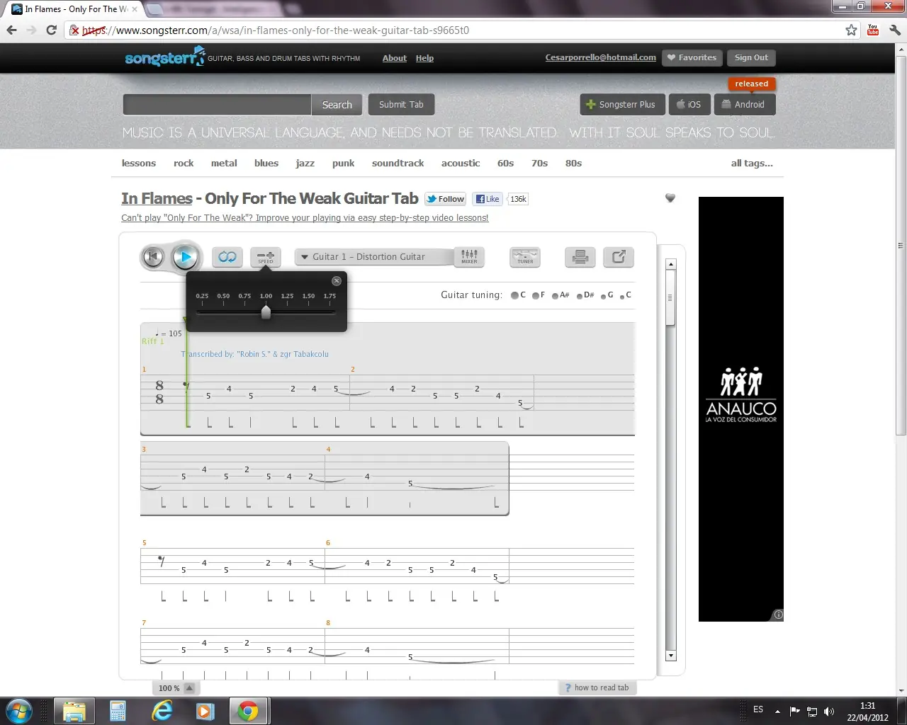 No tienes Guitar pro y estas harto de las tabs malas?