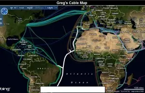 Mapa Mundial de cableado Submarino