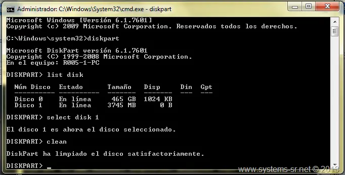 Usb booteable desde Cmd, para instalaciones de Windows