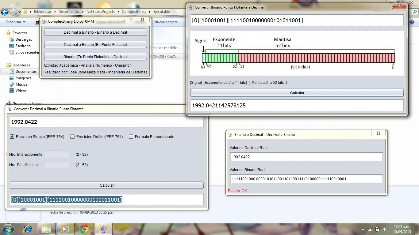 Convertidor Decimal - Binario en Java (Punto Flotante)