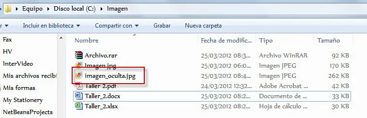 Ocultar archivos en una Imagen