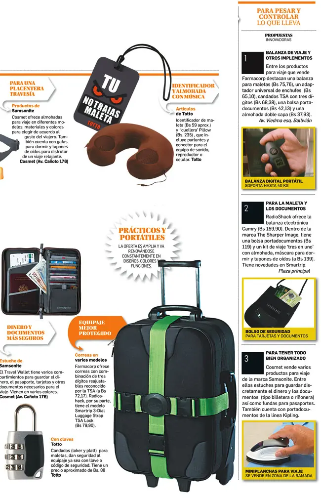 De viaje accesorios que dan seguridad y confort