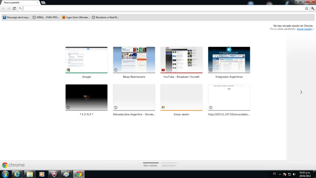 Horrible resolución cuando inicio google chrome o mozilla.