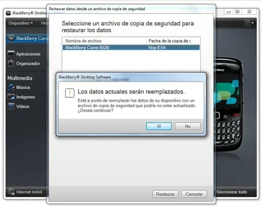BlackBerry: backup