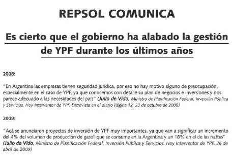 La confianza, Argentina, YPF y el kirchnerismo