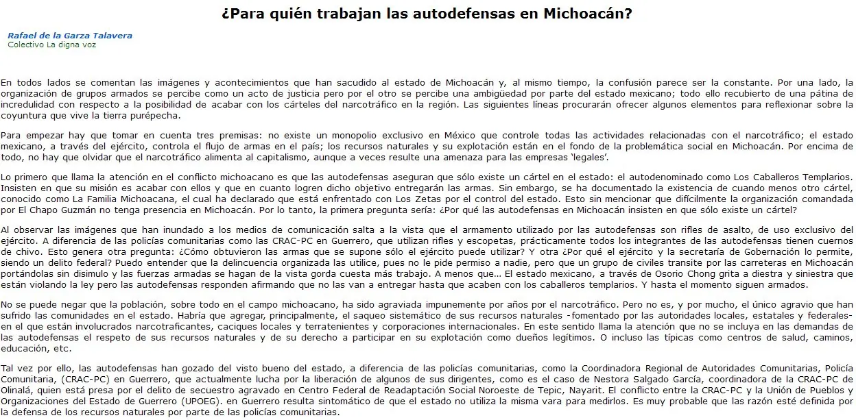 [Mex] Michoacan: una guerra como todas (por tierra)