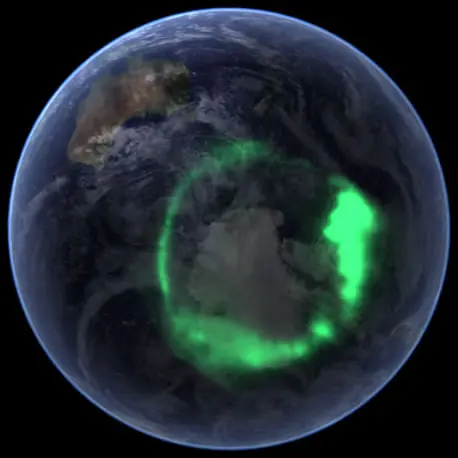 Aurora Boreal vista desde el espacio