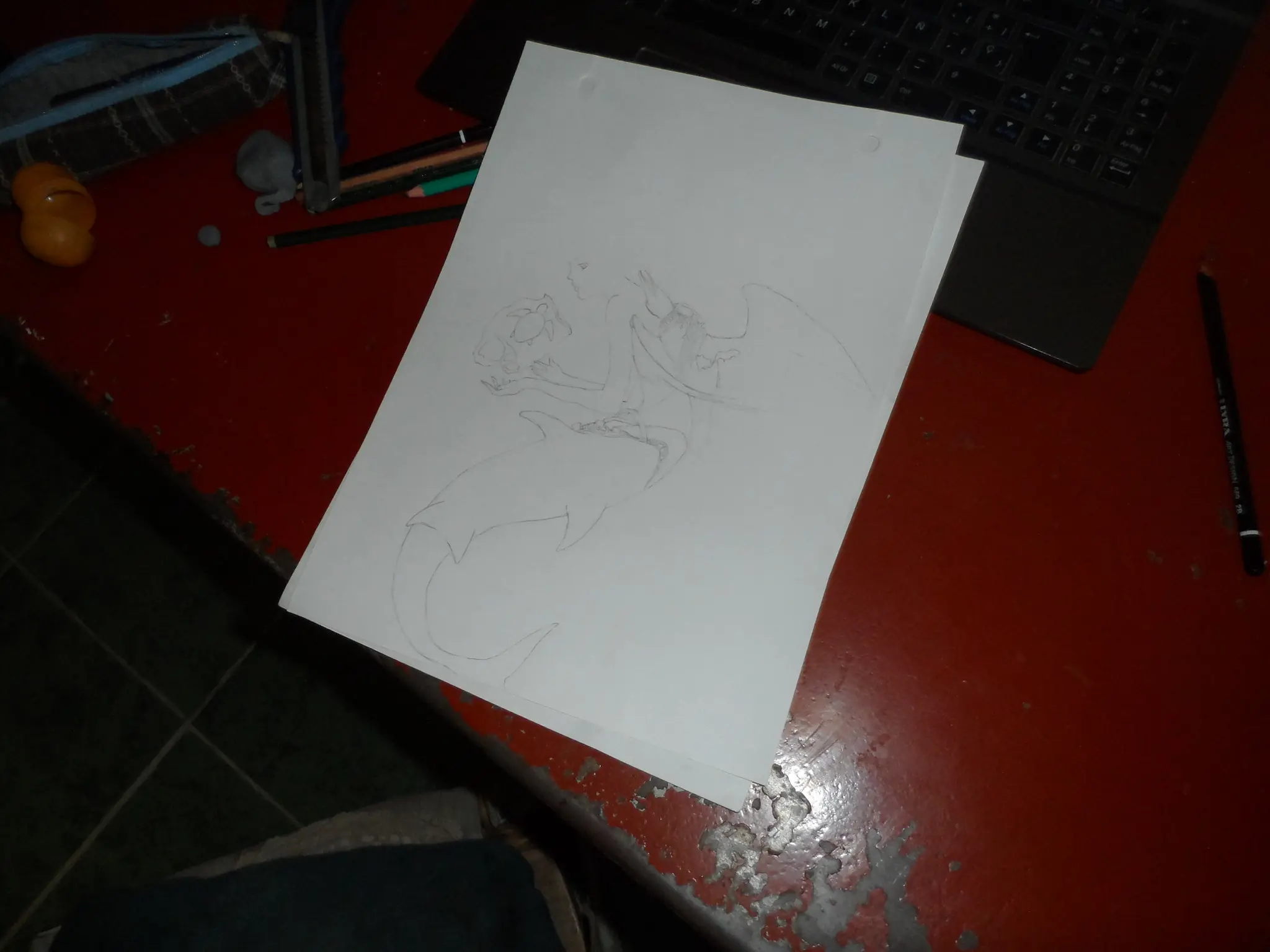 Dibujo a lapiz: "Contaminacion"