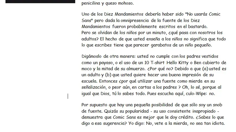 Por que Odian Comic Sans?