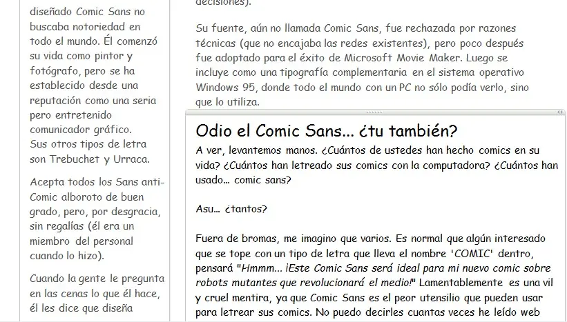 Por que Odian Comic Sans?