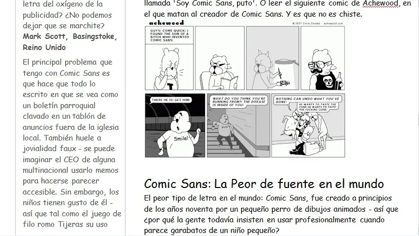 Por que Odian Comic Sans?
