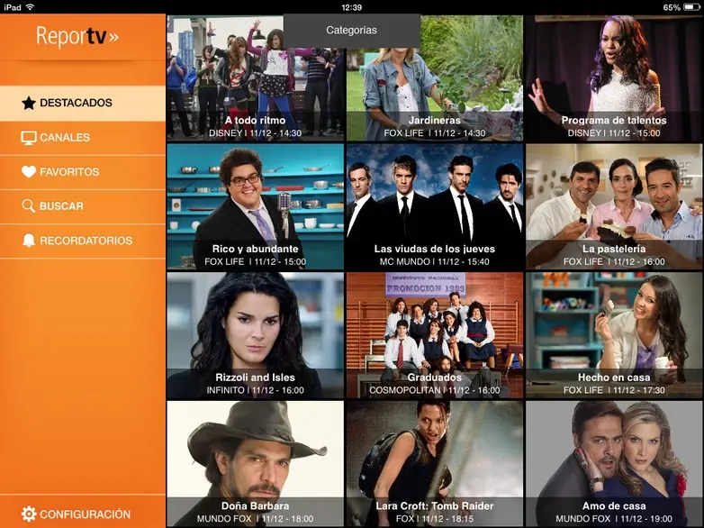 Guía de tv para iPad